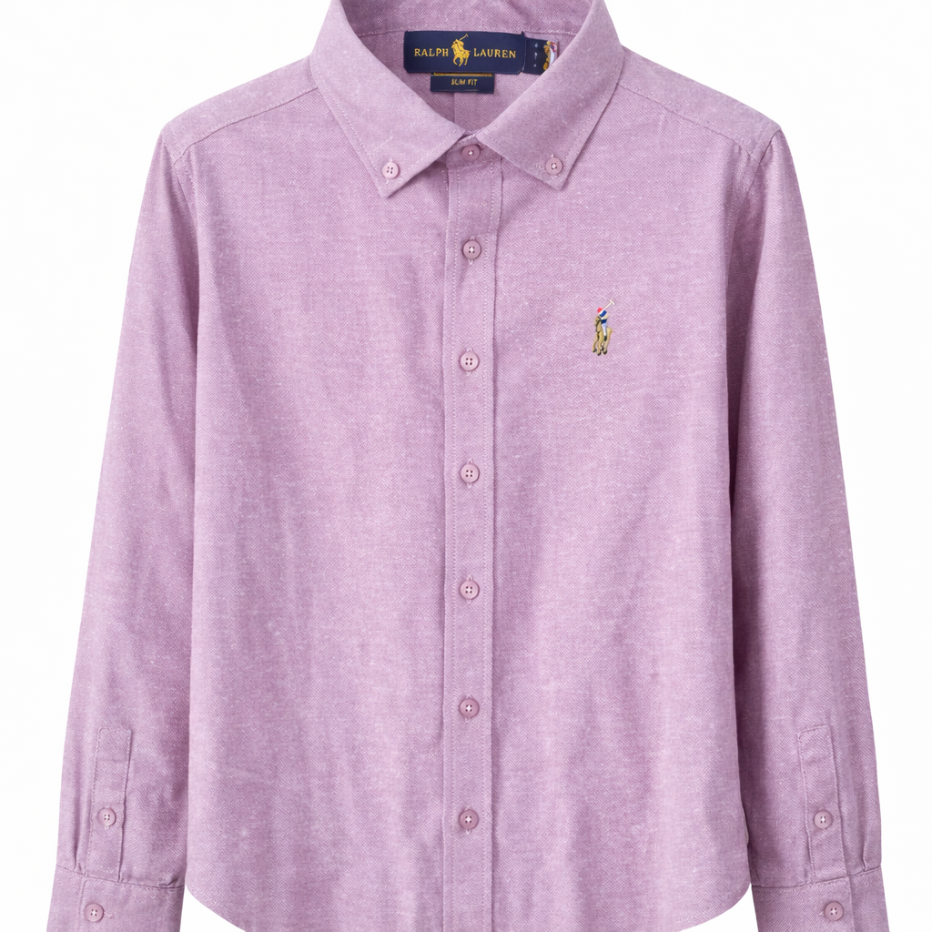 Polo Ralph Lauren Textured Shirt – Light Purple (Slim Fit)