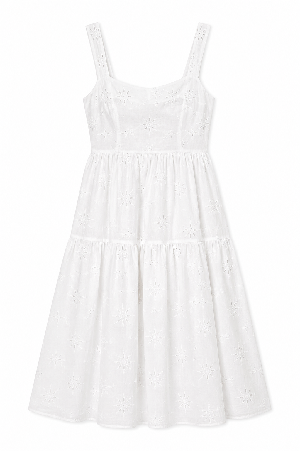 JC Embroidered Midi Dress – Product Description