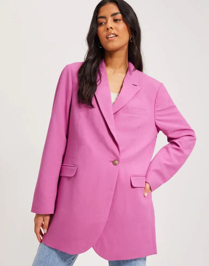 JACK & JONES STYLE  Women’s Oversized Tailored Blazer – Pink