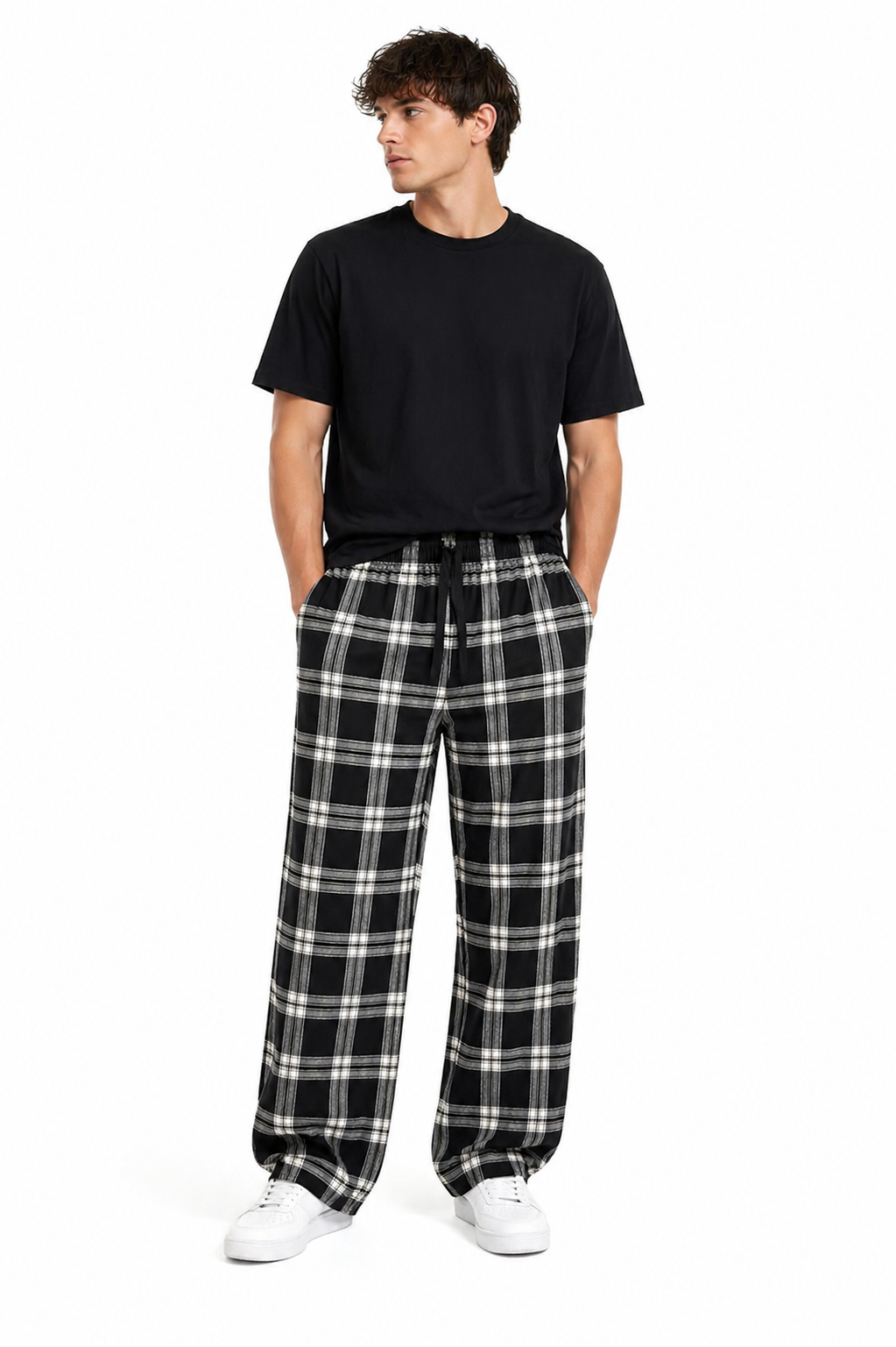 George Black Checkered Lounge Pants