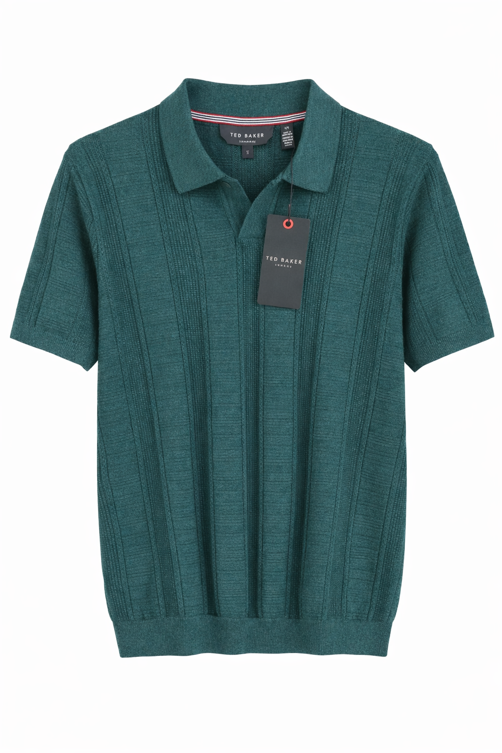 Ted Baker London Textured Knit Polo – Deep Teal