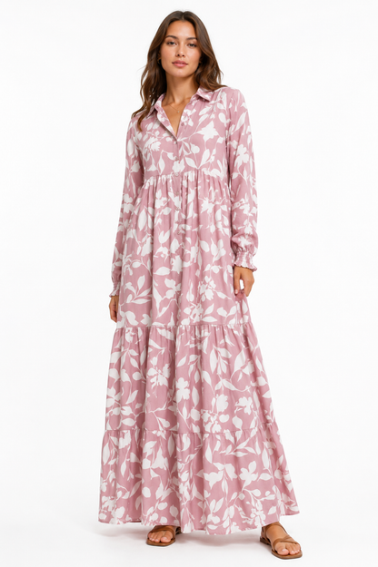 Stradivarius Floral Tiered Maxi Dress – Product Description