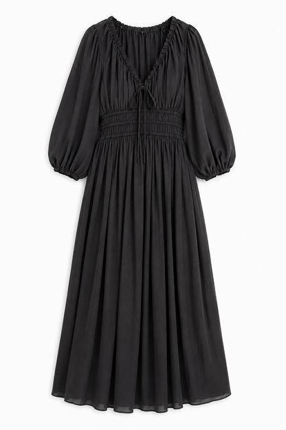 Women's Smocked Waist Midi Dress – Product Description