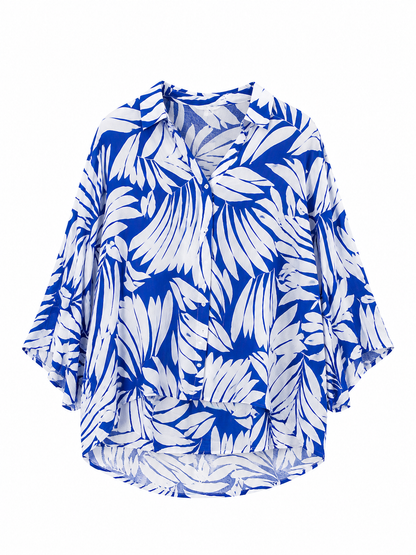 H&M Blue & White Printed Shirt