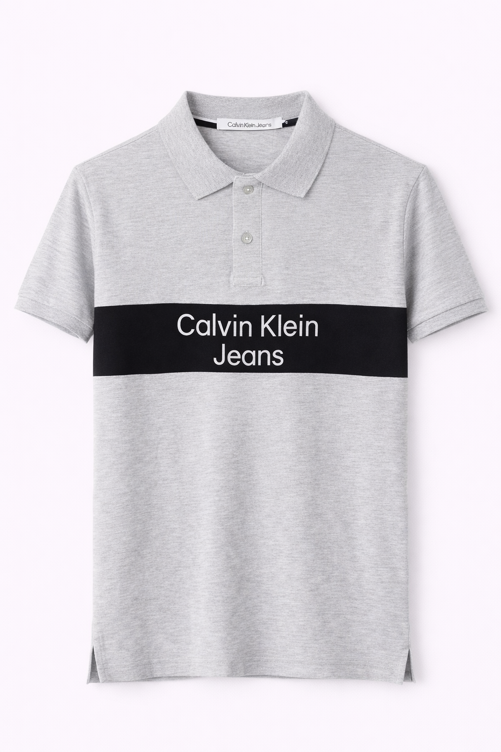 Calvin Klein Jeans Grey Logo Stripe Polo