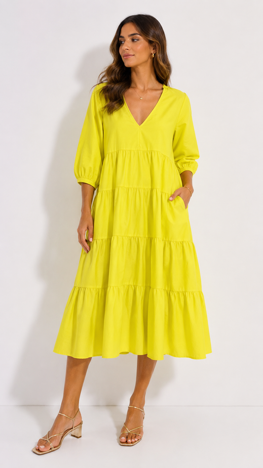 Sfera Basic Tiered Midi Dress