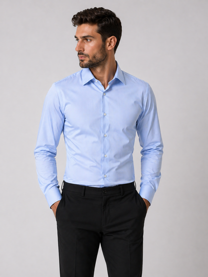 BOSS Light Blue Slim-Fit Dress Shirt