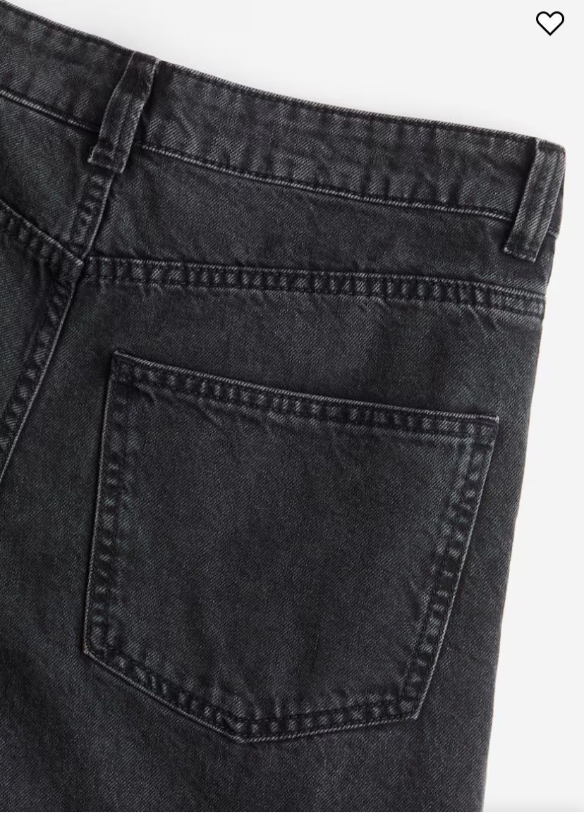 H&M Wide-Leg Jeans – Washed Black