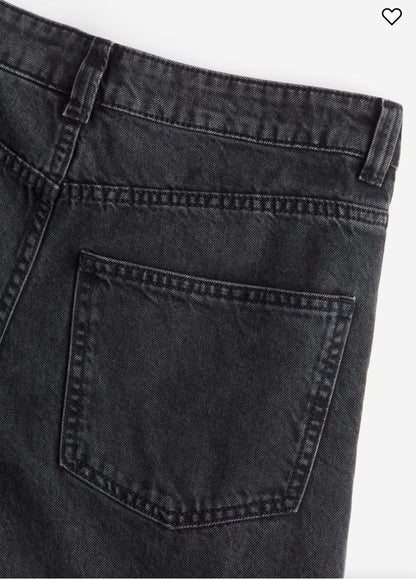 H&M Wide-Leg Jeans – Washed Black