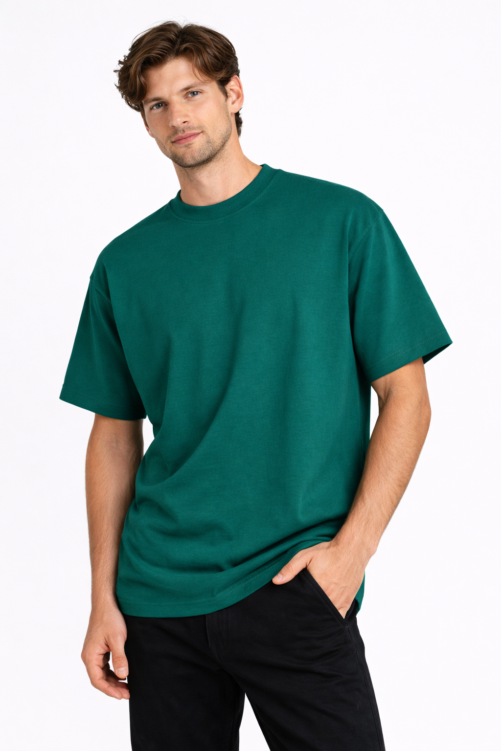 H&M Dark Green Oversized T-Shirt