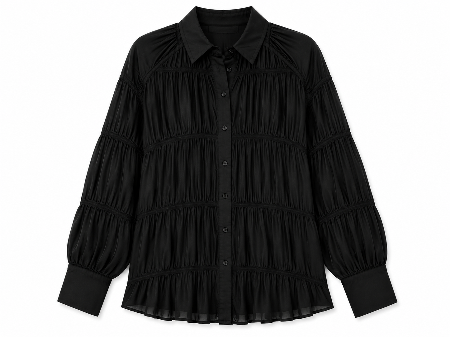 ZARA Gathered Tiered Shirt