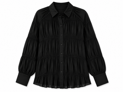 ZARA Gathered Tiered Shirt