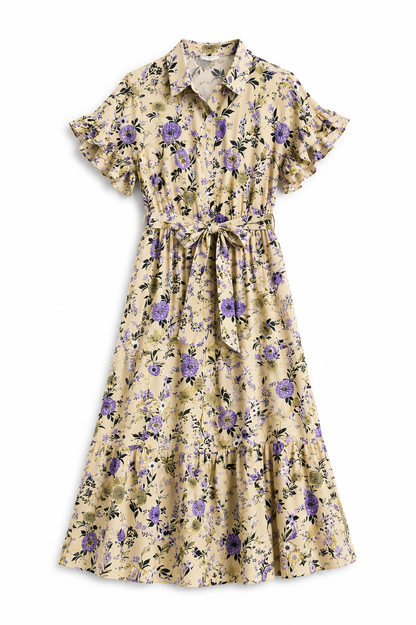 JC Women's Floral Shirt Midi Dress