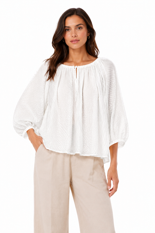 H&M Textured Peasant Blouse – Product Description