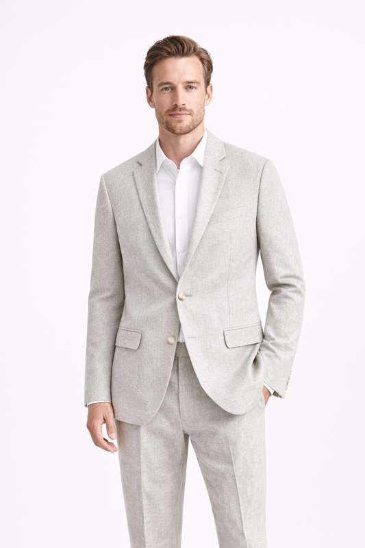 Moss London Men’s Linen Formal Blazer – Grey