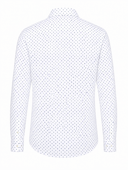 BOSS White Patterned Slim-Fit Shirt