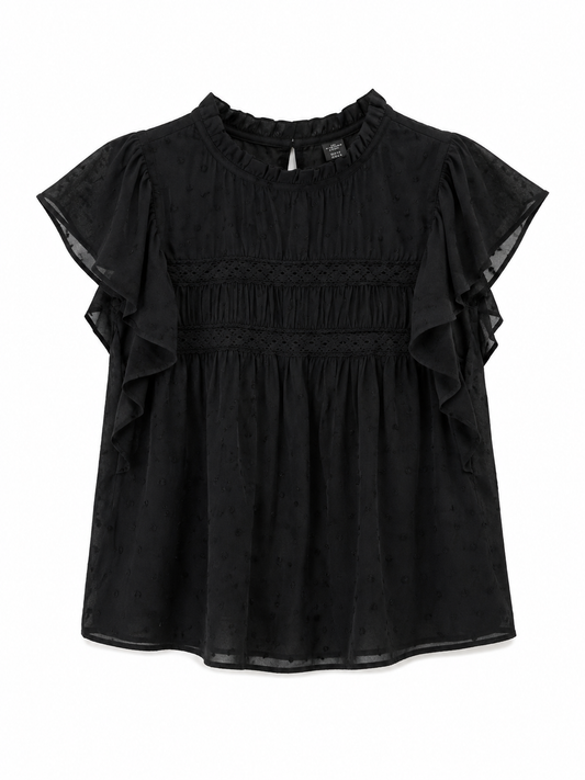 VM Black Ruffle Blouse