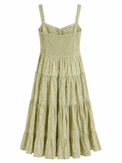 American Eagle Printed Tiered Midi Dress