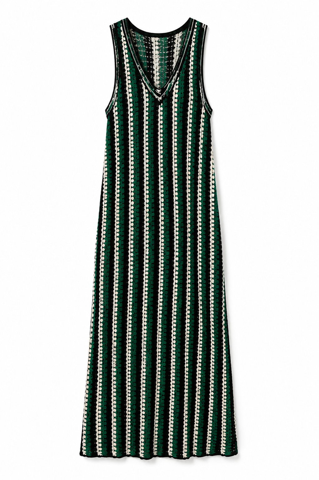Cashmay Striped Knit Maxi Dress