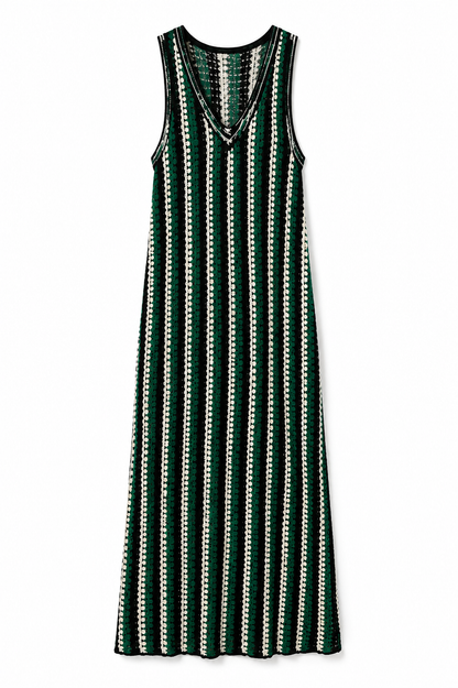 Cashmay Striped Knit Maxi Dress