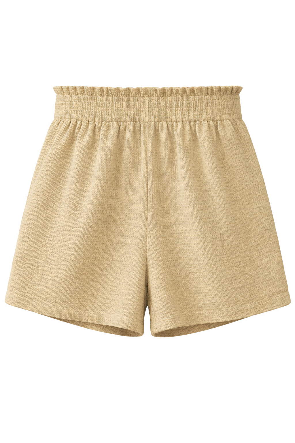 George High-Waist Tie Shorts – Beige