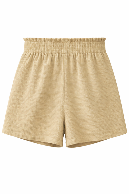 George High-Waist Tie Shorts – Beige