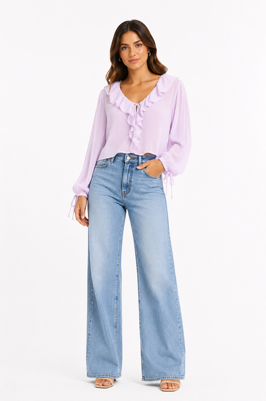 ONLY Lilac Ruffle Blous