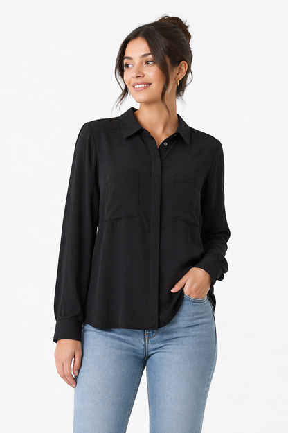 Sinsay Black Button-Up Shirt