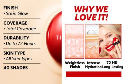 TIRTIR Red Cushion – Satin Finish ( Shade: 24N LATTE )