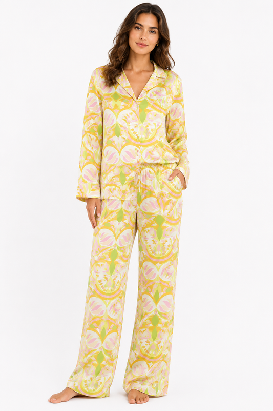 Zara Printed Satin Two-Piece Set – Product Description