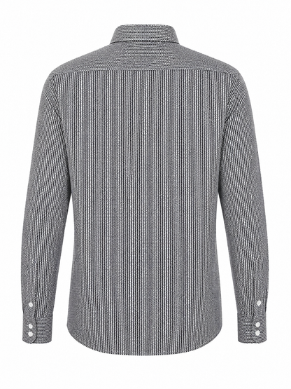BOSS Black & White Micro-Pattern Slim-Fit Shirt