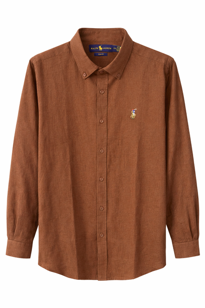 Polo Ralph Lauren Textured Shirt – Brown (Slim Fit)