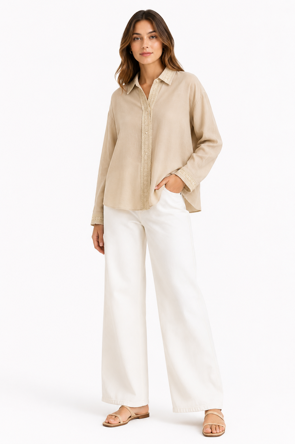 Stradivarius Embroidered Shirt – Product Description