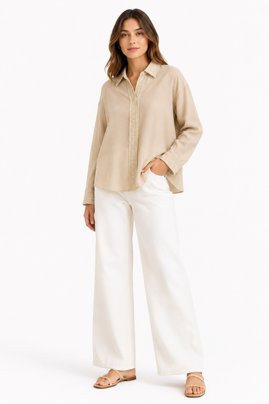 Stradivarius Embroidered Shirt – Product Description