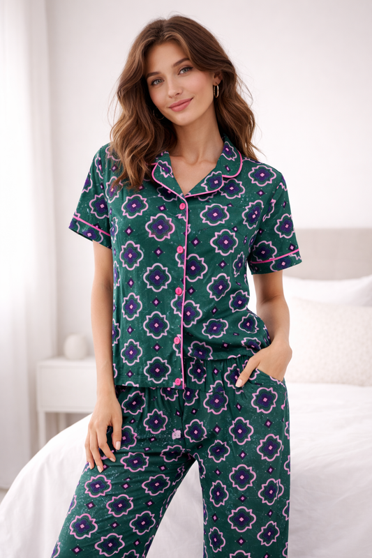 ROSE & LEE Printed Pajama Set