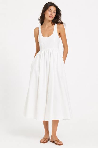 M&S Sleeveless Cotton Midi Dress