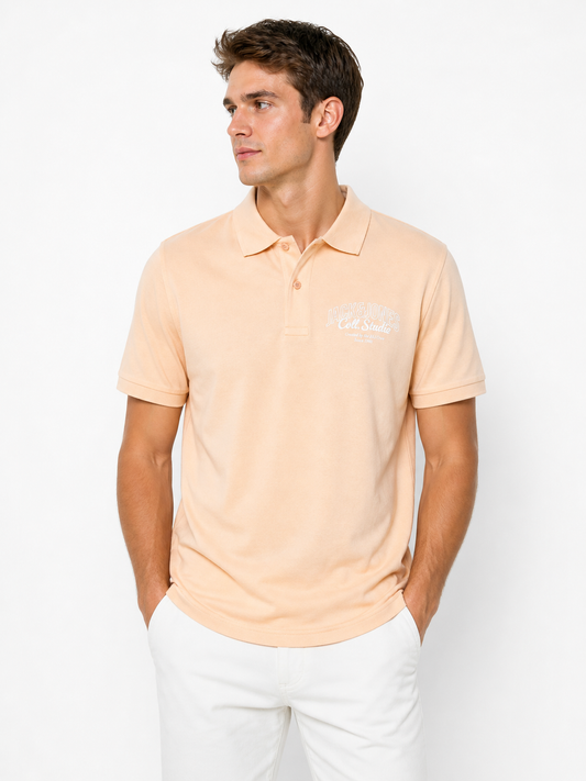 Classic Jack & Jones polo shirt in a soft peach