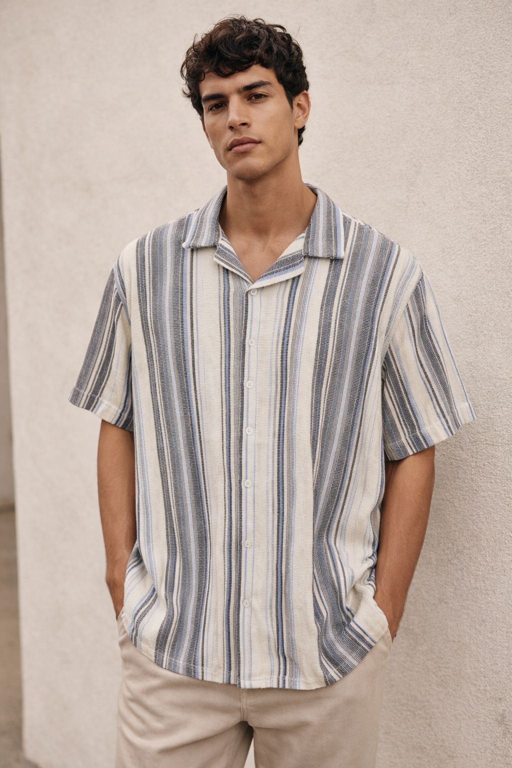 ZARA Oversized Textured Stripe Shirt