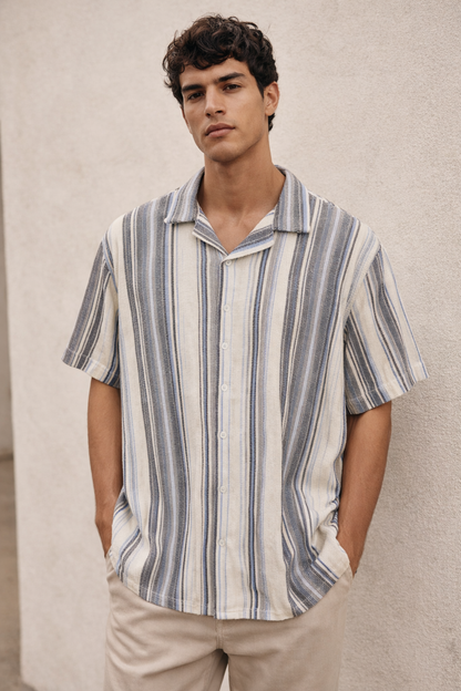 ZARA Oversized Textured Stripe Shirt
