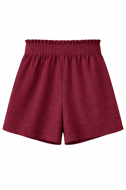 George High-Waist Tie Shorts – Burgundy