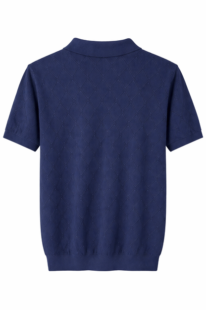 Ted Baker London Textured Knit Polo – Navy Blue