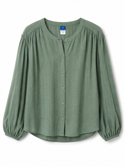 W Textured Balloon Sleeve Blouse