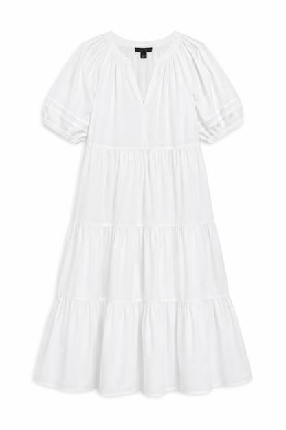 Ann Taylor Tiered Cotton Midi Dress