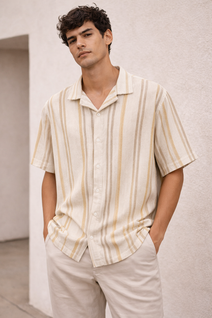 ZARA Oversized Textured Stripe Shirt