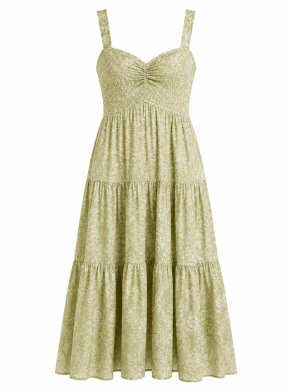American Eagle Printed Tiered Midi Dress