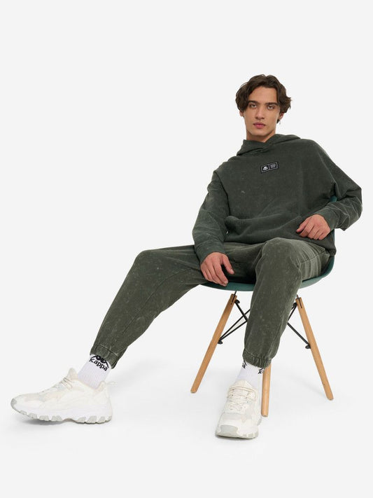 Kappa Unisex Washed Jogger Pants – Dark Olive