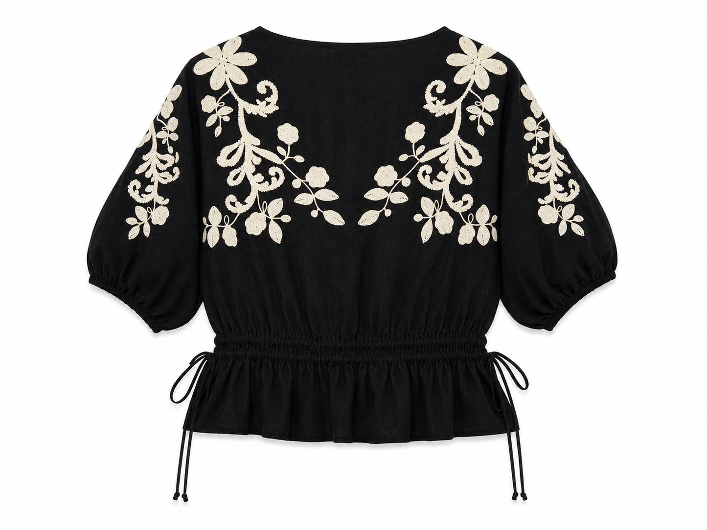 Talbots Embroidered Peplum Blouse