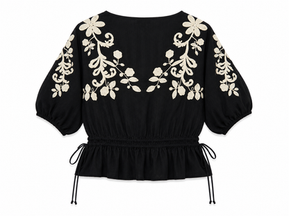 Talbots Embroidered Peplum Blouse