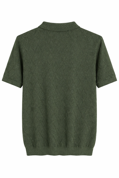 Ted Baker London Textured Knit Polo – Olive Green