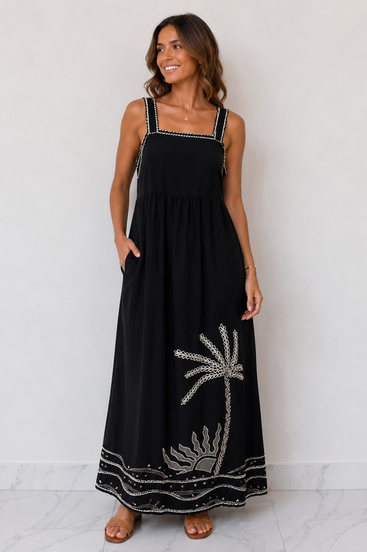 Anthropologie Embroidered Maxi Dress